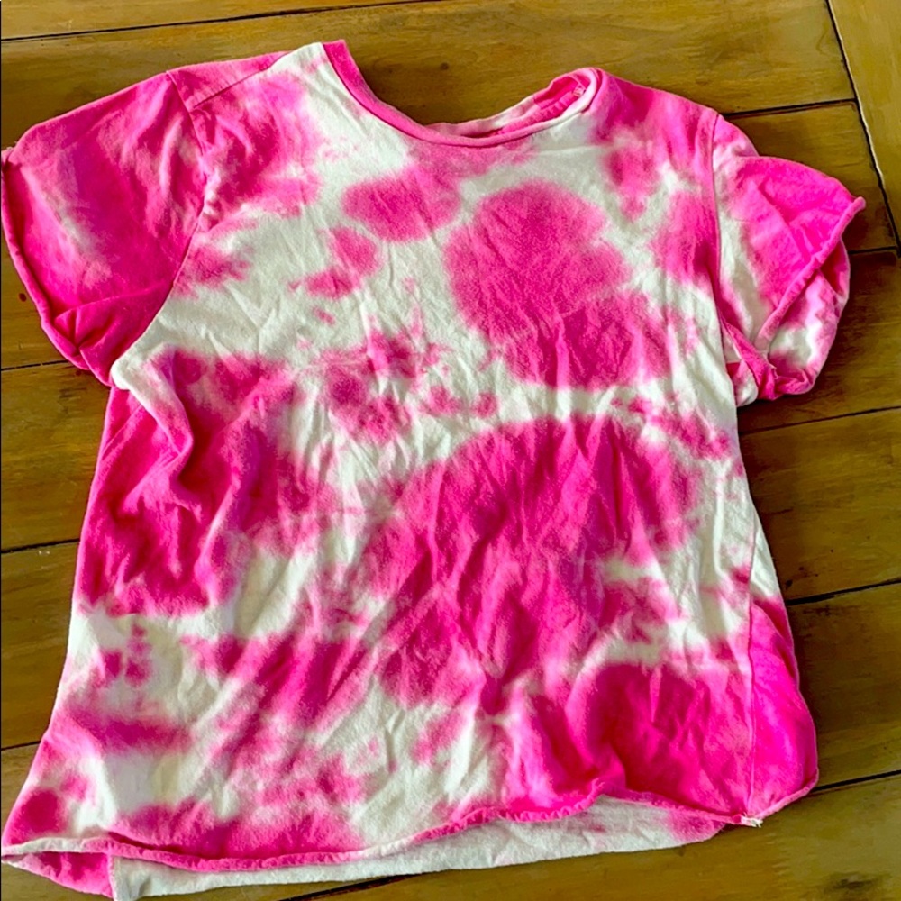 Tie-dye white and pink shirt
